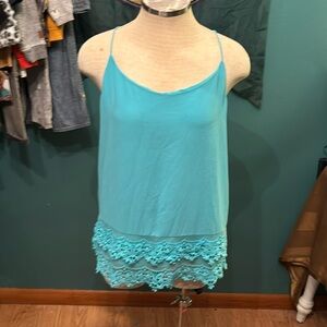 Blue tank with frilly bottom